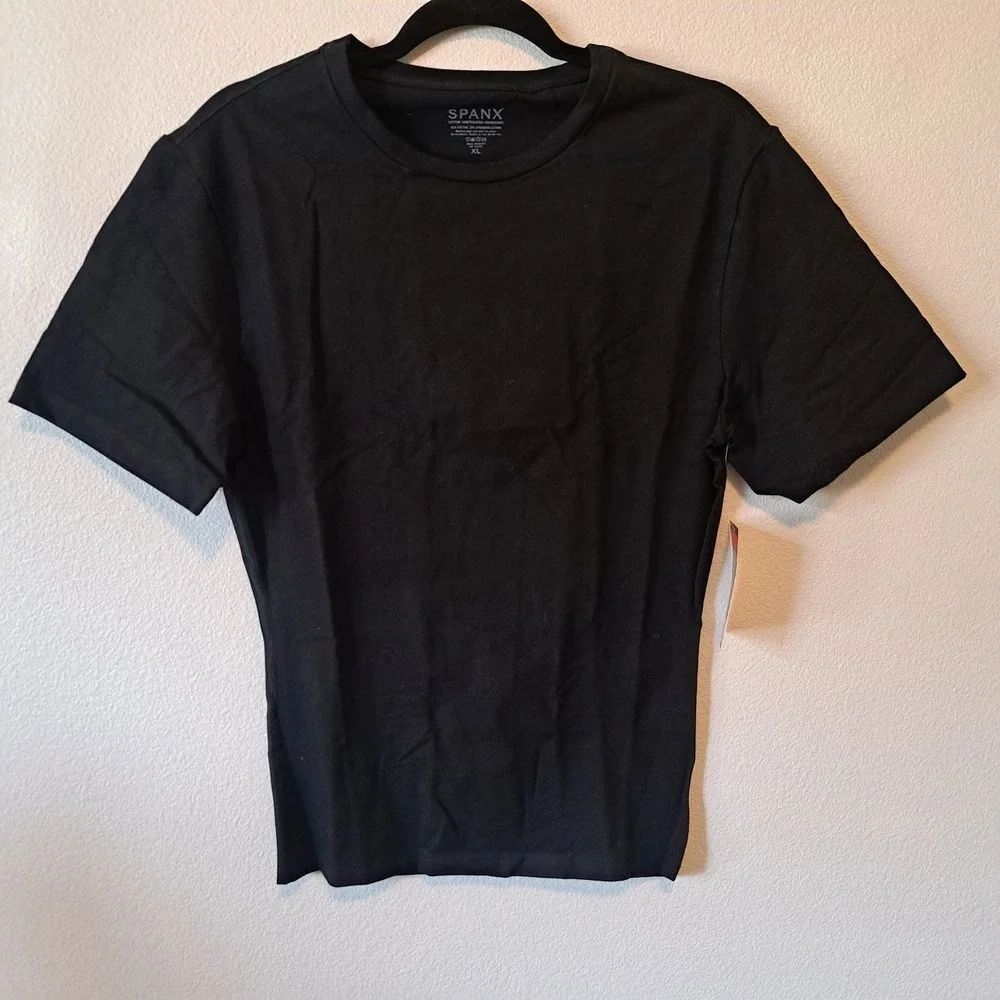 Spanx for Men Cotton Compression Crew Undershirt Black XL 607 Shapewear NWT